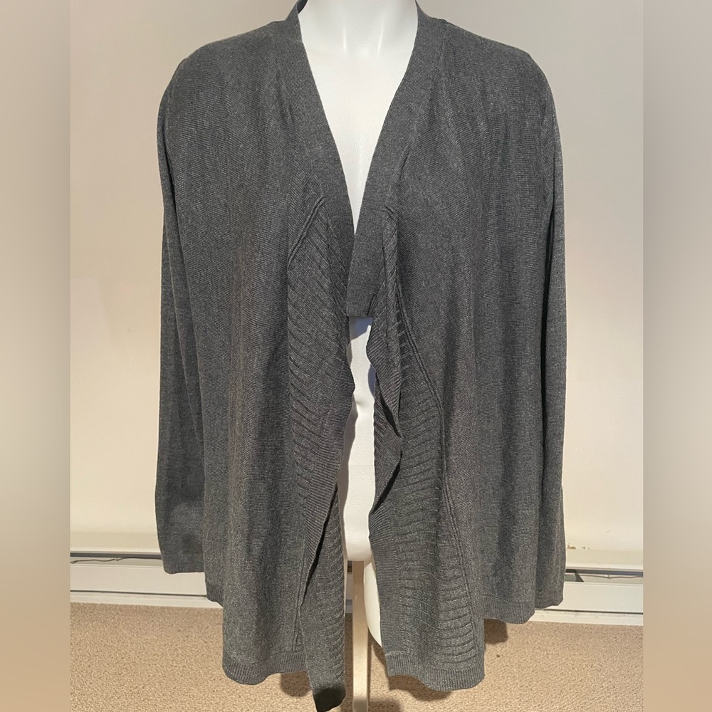 Women's Gray Open Front Sweater